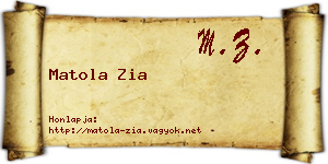 Matola Zia névjegykártya